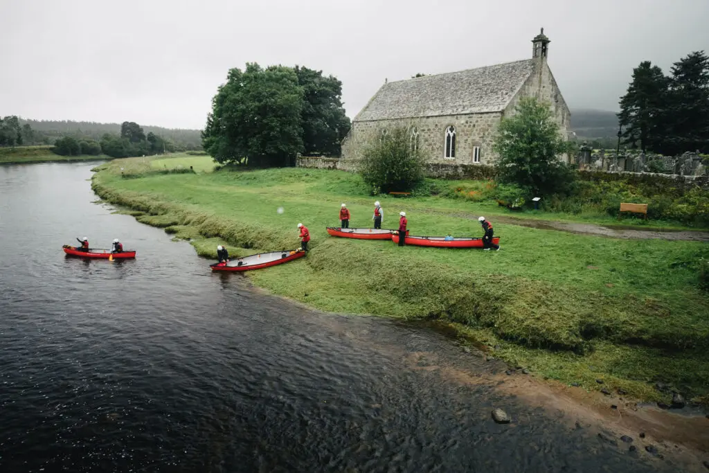 Duke of Edinburgh Award participants on a canoe expedition in Scotland